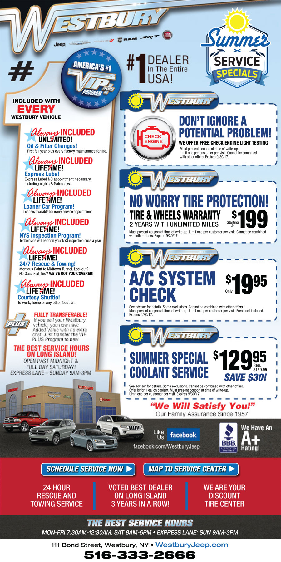 Automotive Service Coupons Long Island - 3841 WJCDR ServiceEblast Summer 060217rae